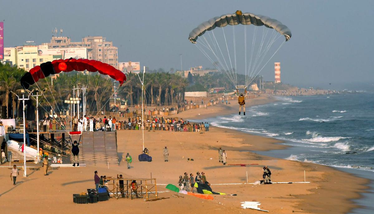 Visakhapatnam’s Beach Road under a heavy security blanket ahead of Navy Day celebrations