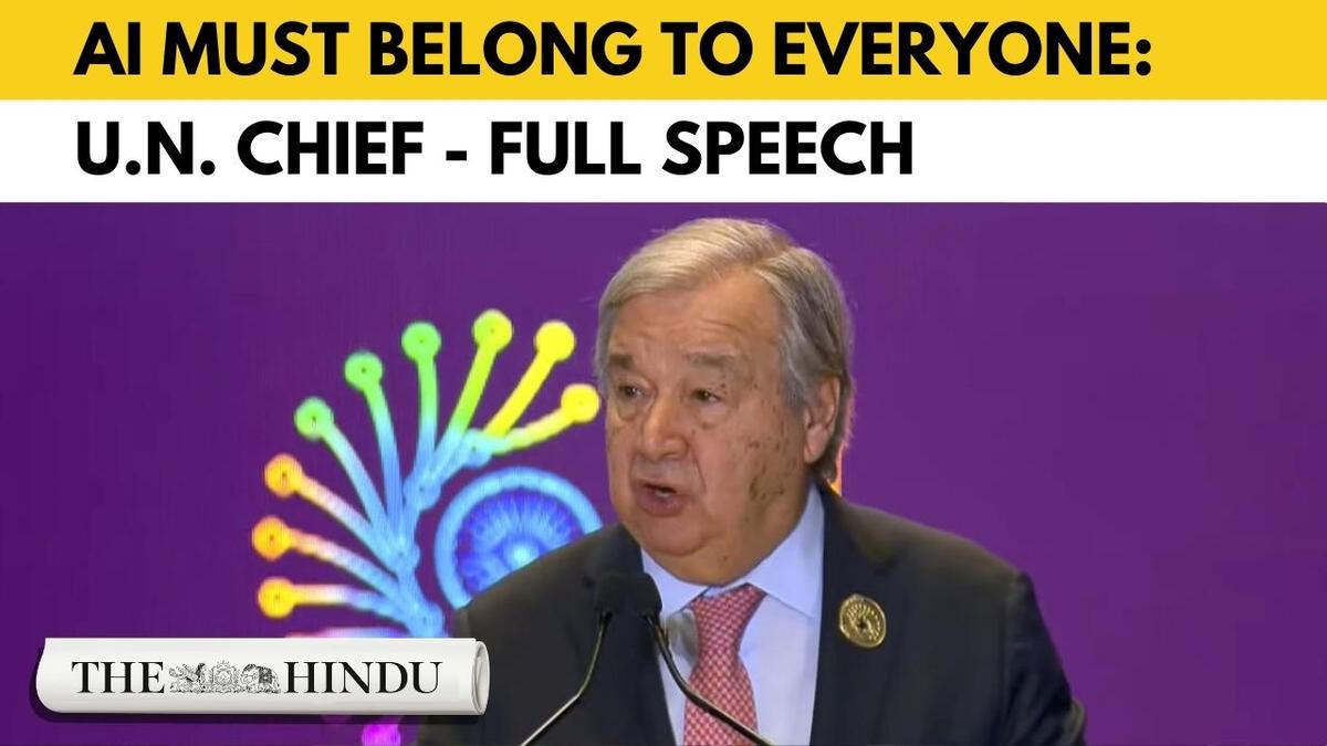 Watch: AI cannot be controlled by billionaires: U.N. chief