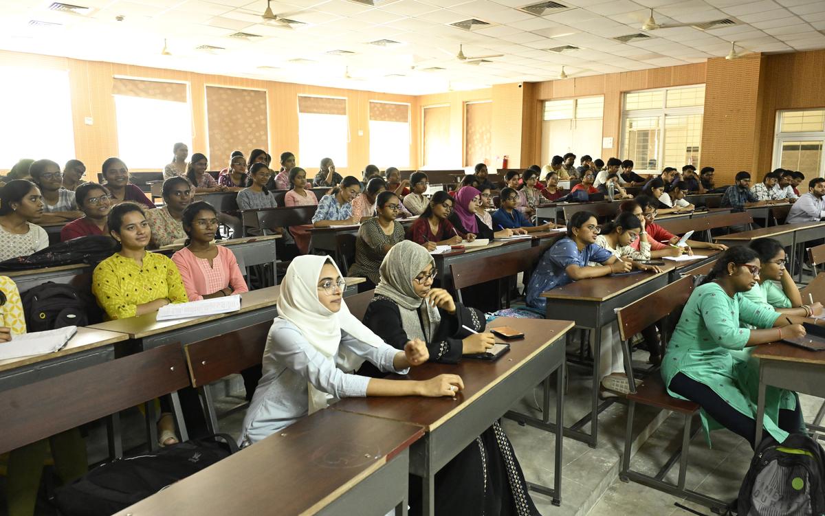 MBBS students attending a class at Government Medical College, Siddipet. MBBS students attending a class at Government Medical College, Siddipet.