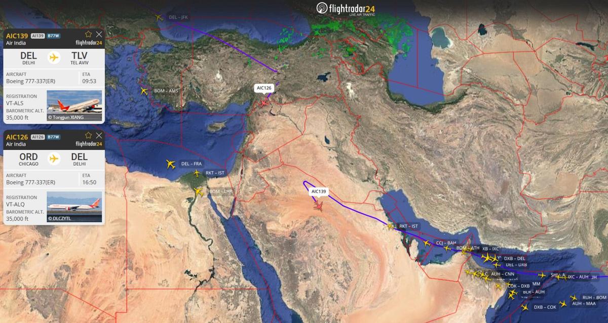 Photo: Screengrab via Flightradar24