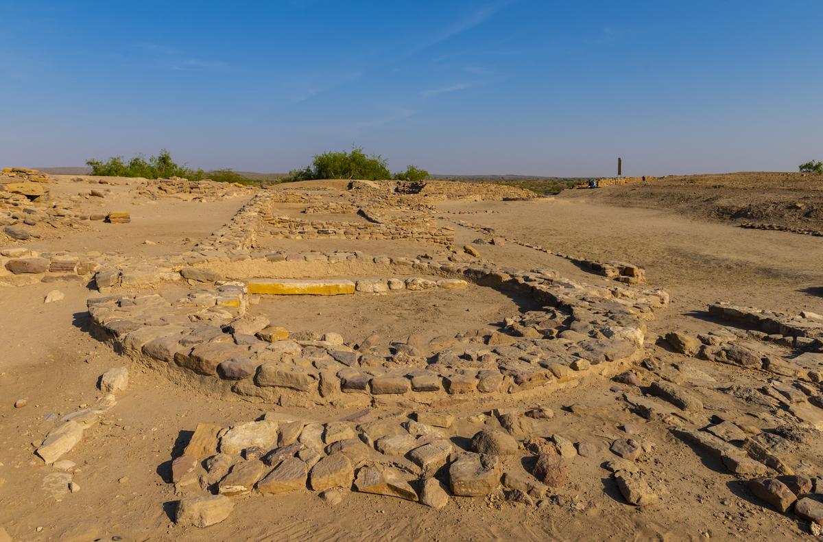 Ruins of Harappan city Dholavira in Rann of Kutch, Gujarat.