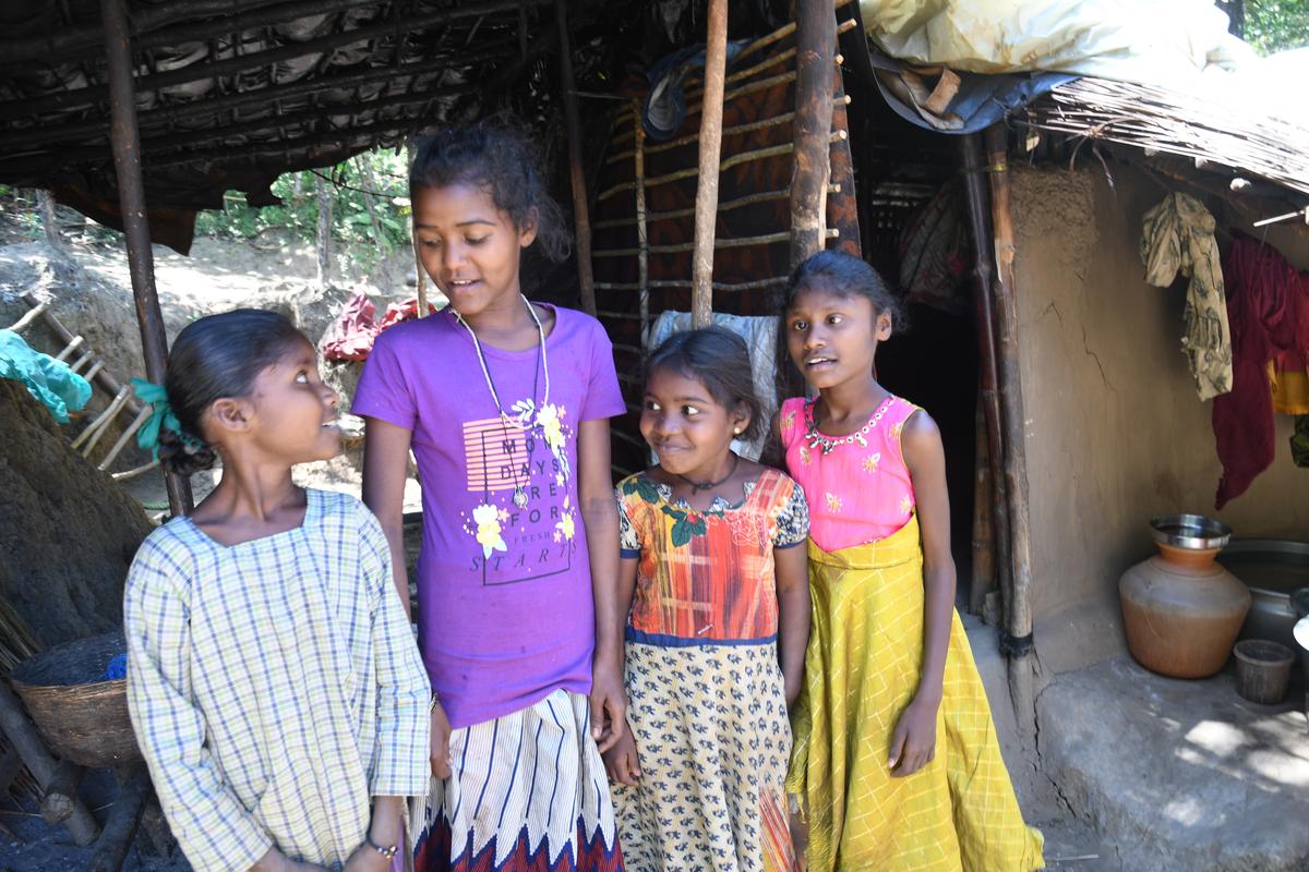 Children of Bennai village inside the Mudumalai Tiger Reserve.
