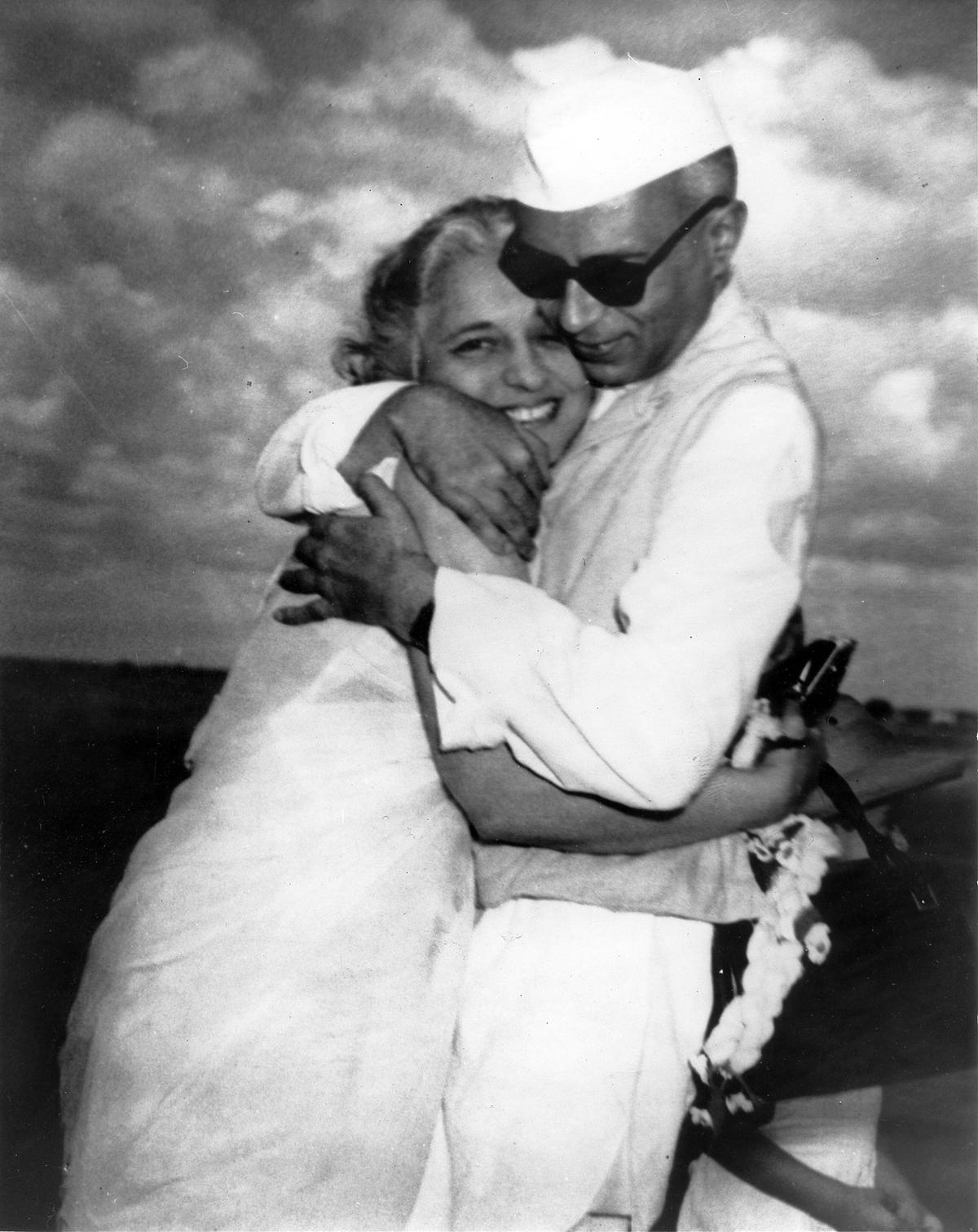 Jawaharlal Nehru with his sister, Vijaya Lakshmi Pandit.