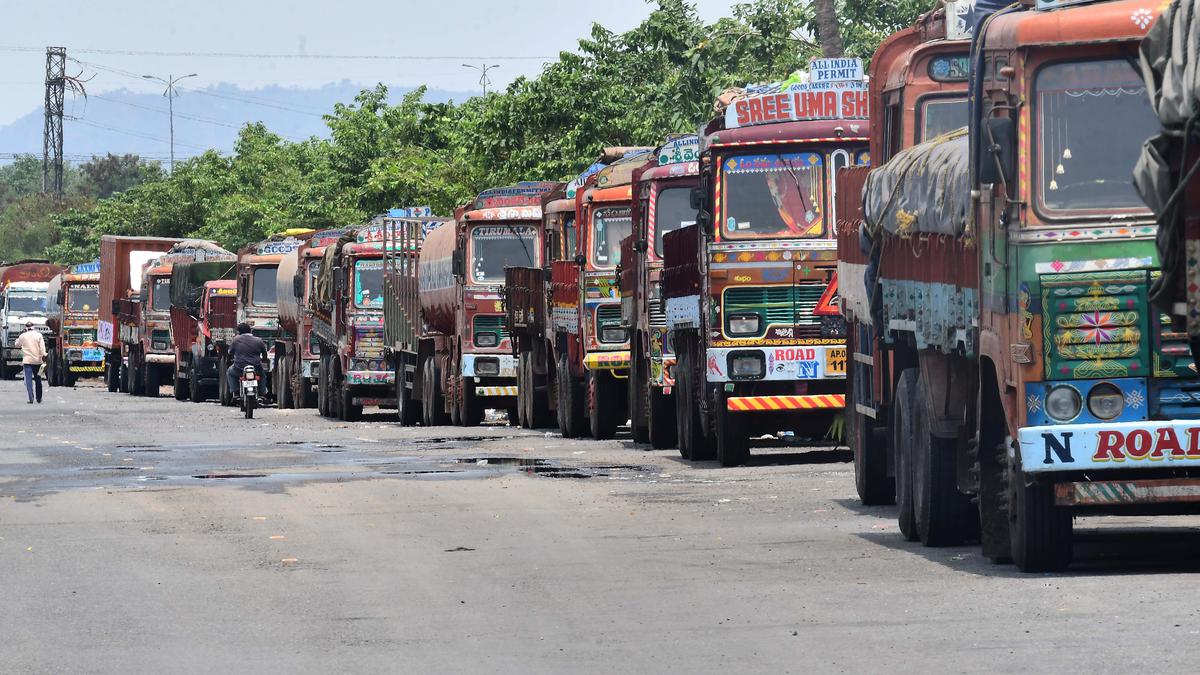 lorry-owners-in-andhra-pradesh-seek-exemption-for-freight-vehicles-from