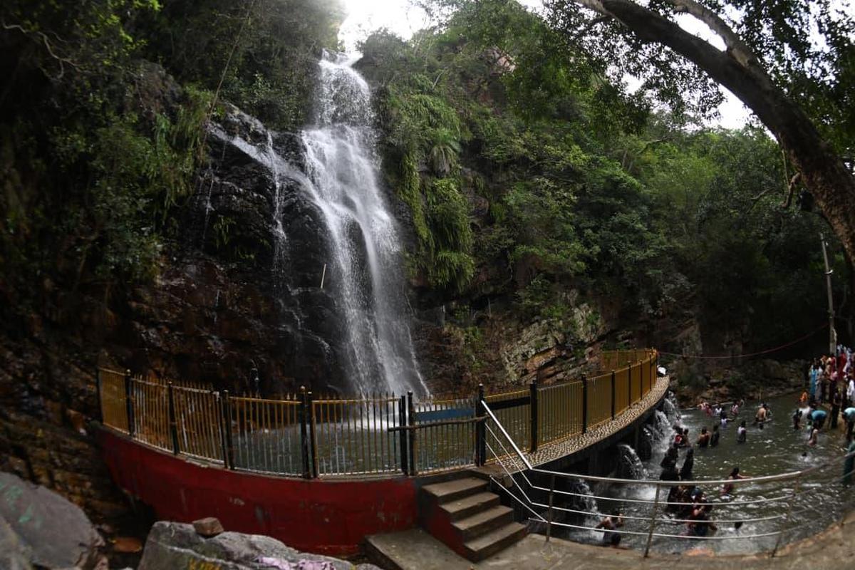 Bhairavakona water falls near C.S. Puram in Prakasam district. Bhairavakona water falls near C.S. Puram in Prakasam district.