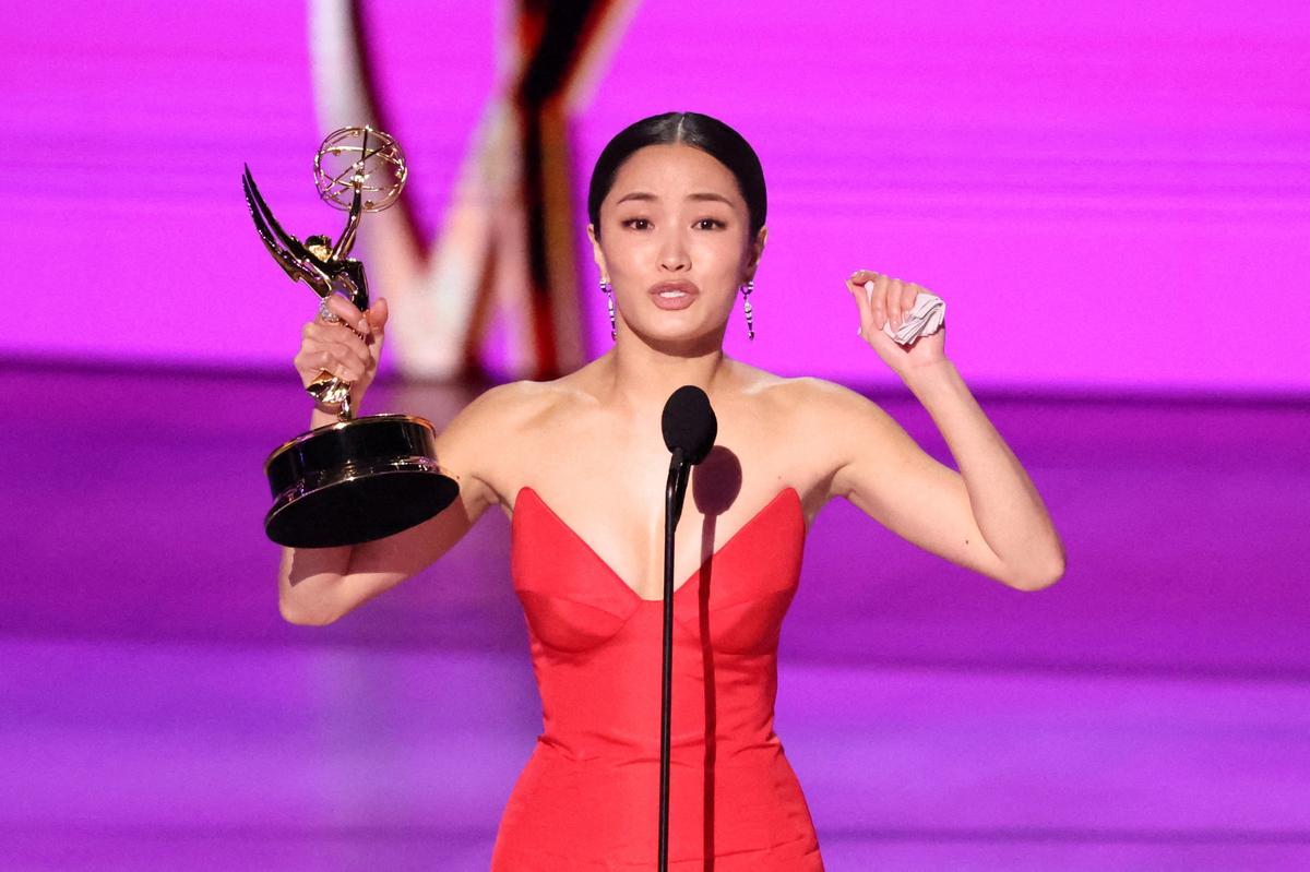 Anna Sawai accepts the award for Best Lead Actress in a Drama Series for ‘Shogun’ at the 76th Primetime Emmy Awards