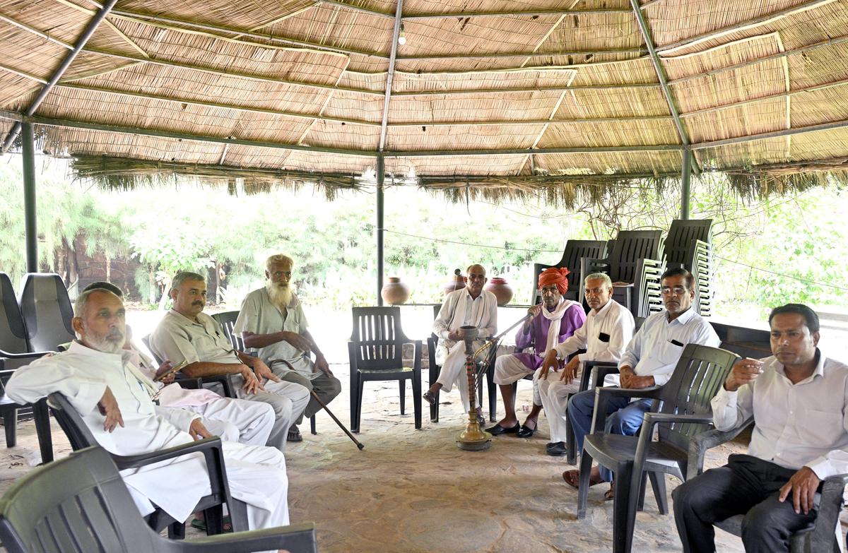 People waiting to meet Rao Inderjit Singh at his office to air their grievances at Rampura village in Rewari, Haryana on September 19, 2025.  