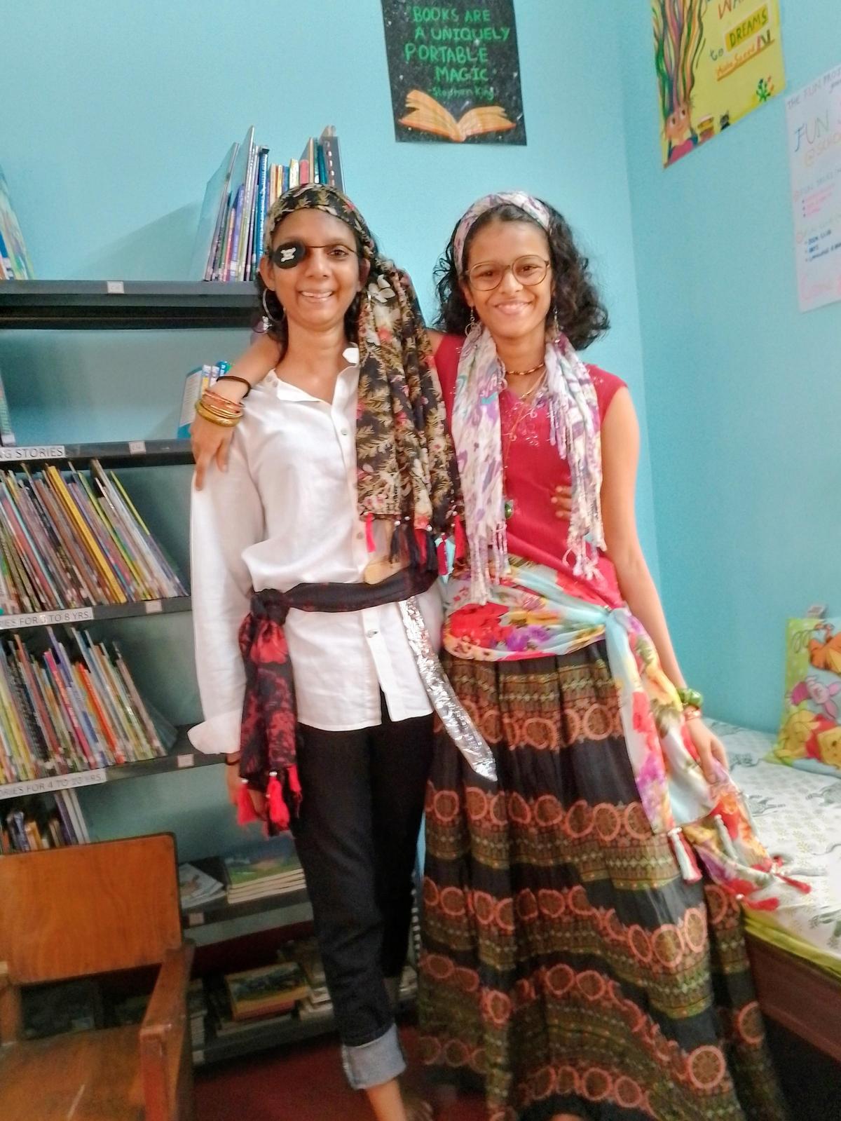 Priya with daughter Nandini at the Halloween Party at Schoolkutti.com