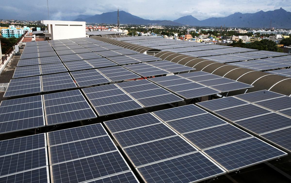 Rooftop solar panels installed at PSG Institutions in Coimbatore, July 10, 2019. Rooftop solar panels installed at PSG Institutions in Coimbatore, July 10, 2019.
