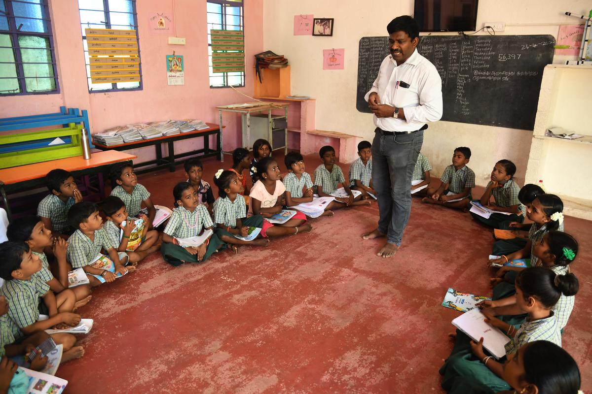 At Gandhiji Primary School at Vadipatti near Madurai