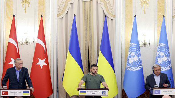 Ukraine's Zelensky hosts talks with U.N. chief, Turkey leader