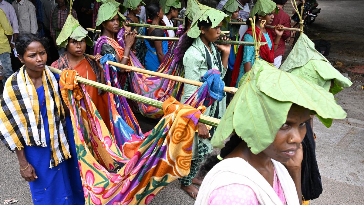 Tribals stage mock ‘doli yatra’ demanding roads, power supply