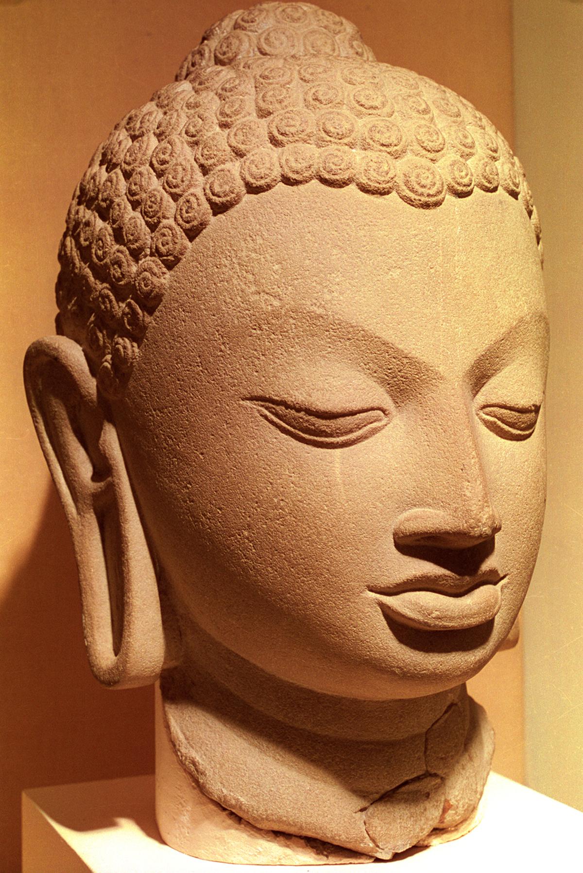 Buddha head from the 5th century C.E. at National Museum, New Delhi.