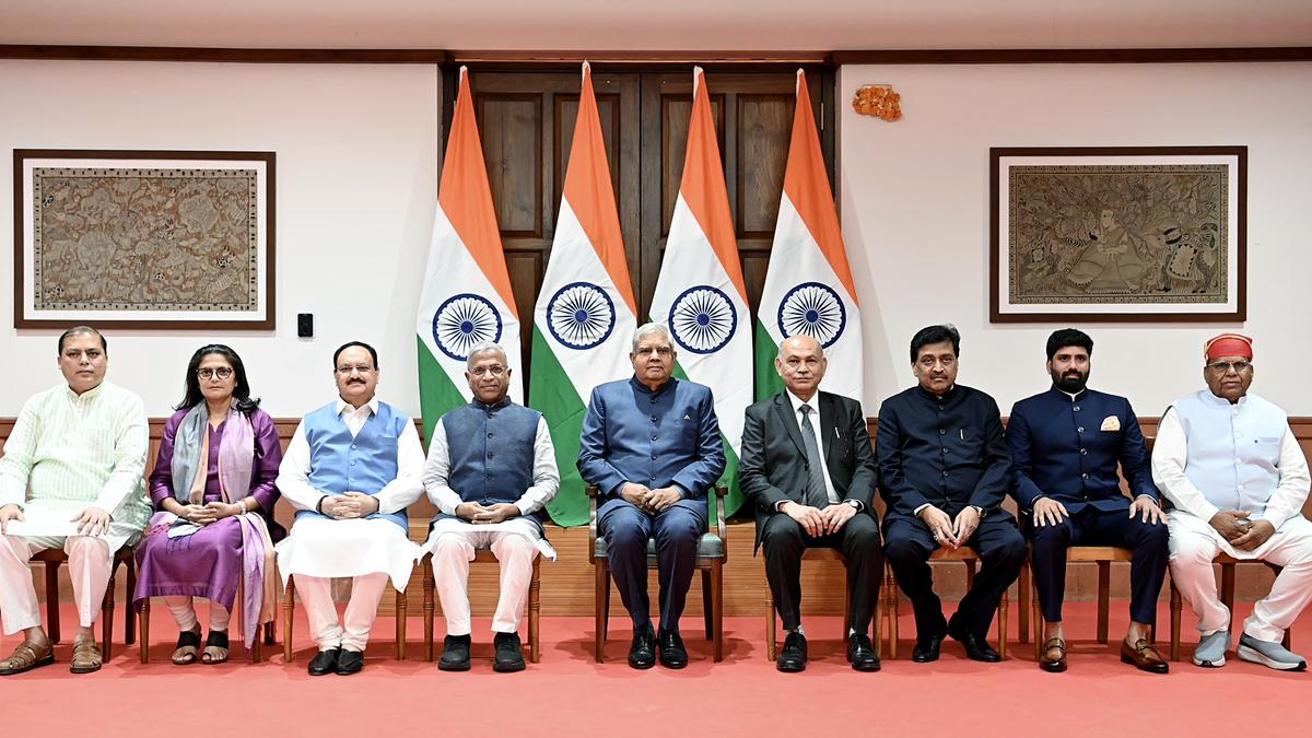J.P. Nadda, others take oath as Rajya Sabha members
