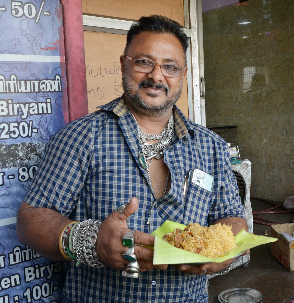 Shamsuddin, proprietor of KGN Aarifa, Pulianthope, in Chennai. 