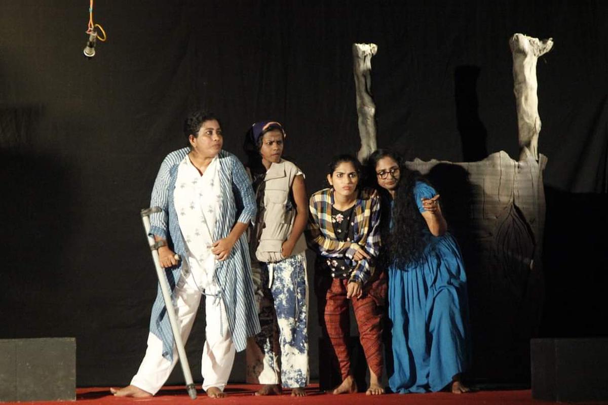  A moment from Beyond The Shadows, directed by Sudhi Devayani,   will be staged for the second edition of National Women’s Theatre Festival, organised by Nireeksha in Thiruvananthapuram.