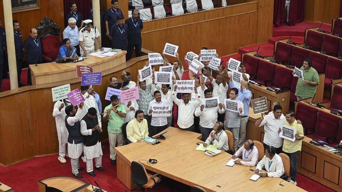 Ruckus in Odisha Assembly, Congress MLAs beat gongs