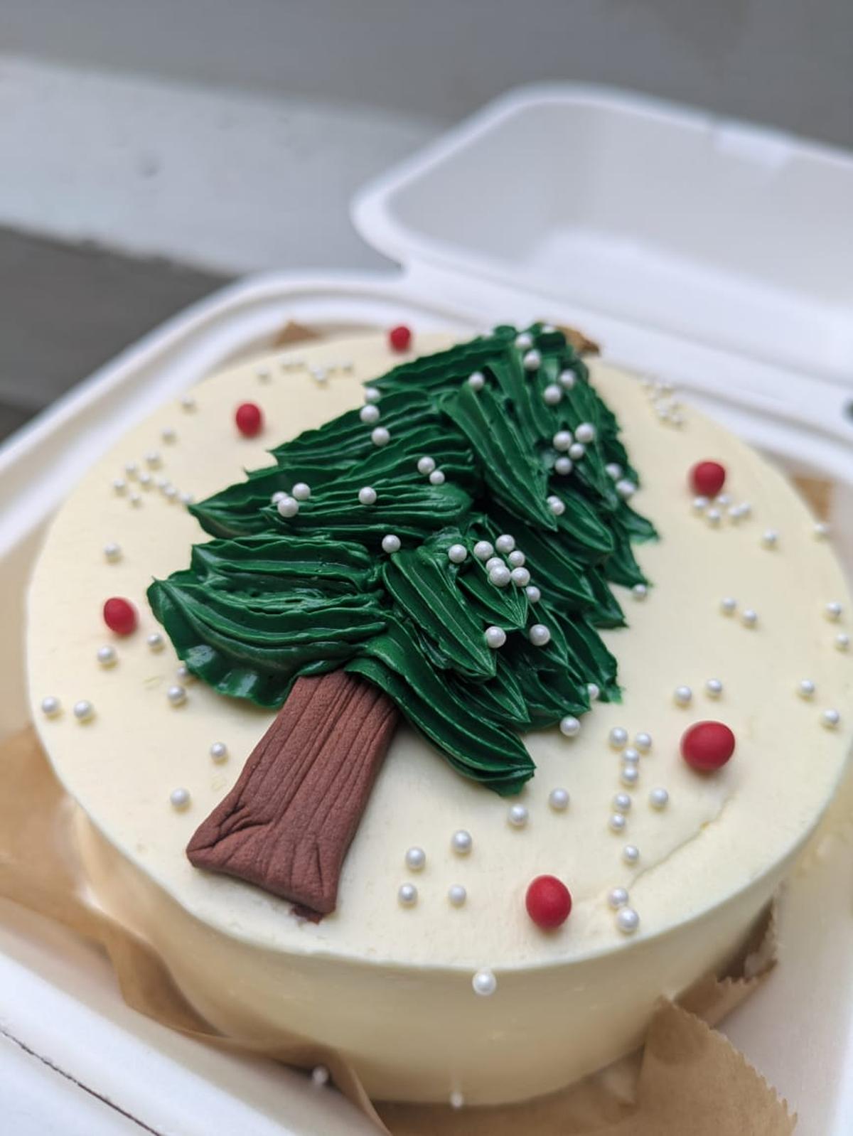 A Christmas themed bento cake at Visakhapatnam based bakery Bake My Wish 