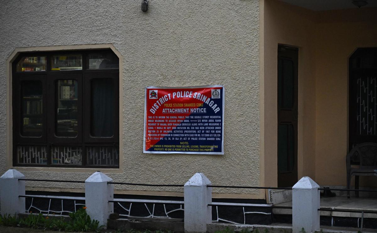 J&K Police issued the attachment order to former President of the J&K High Court Bar Association Mian Abdul Qayoom in Srinagar on November 12, 2025.