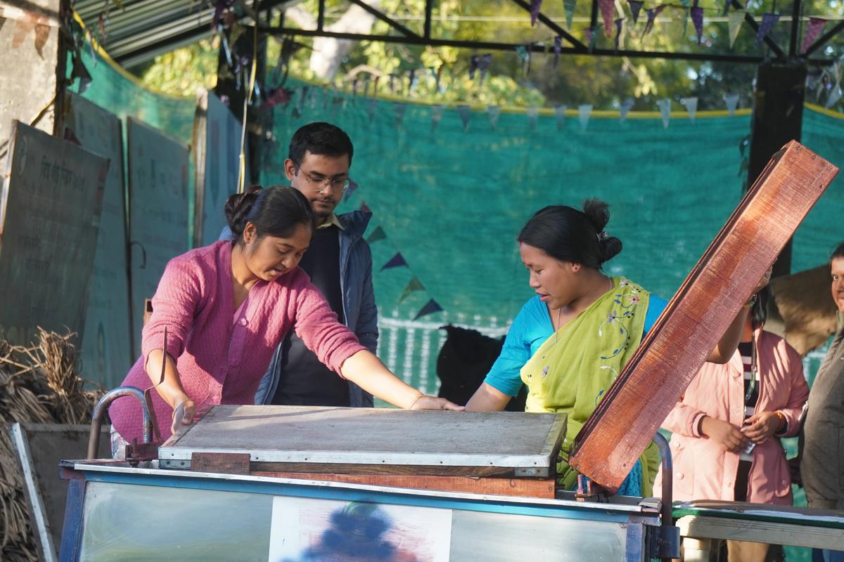 The team also engages local women at work