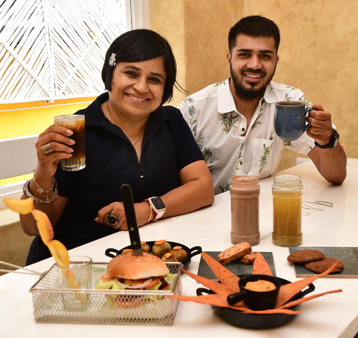 Ranjana Singhal, founder of ‘That’s Y’ with her son Abhigyan Singhal PHOTO: Siva Saravanan S / The Hindu.