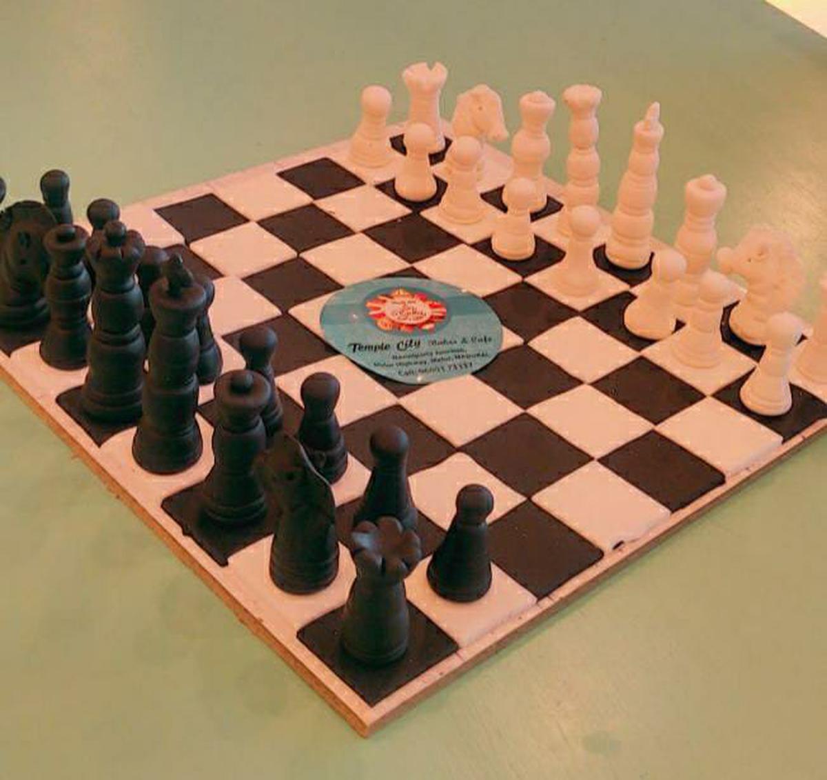 Temple City group of hotels in Madurai has introduced a chess board cake to mark the ongoing Chess Olympiad in Mamallapuram