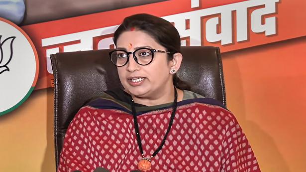 Irani sends legal notice to Congress leaders over allegations against daughter