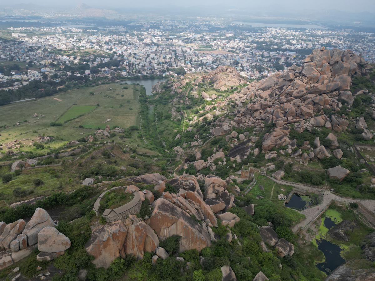 The Chitradurga Fort in Karnataka is known as the Stone Fort as its ramparts are made of massive blocks of granite.  It has many concentric walls, about 2,000 watchtowers, many gateways, four undiscovered passages and 35 secret passages. 