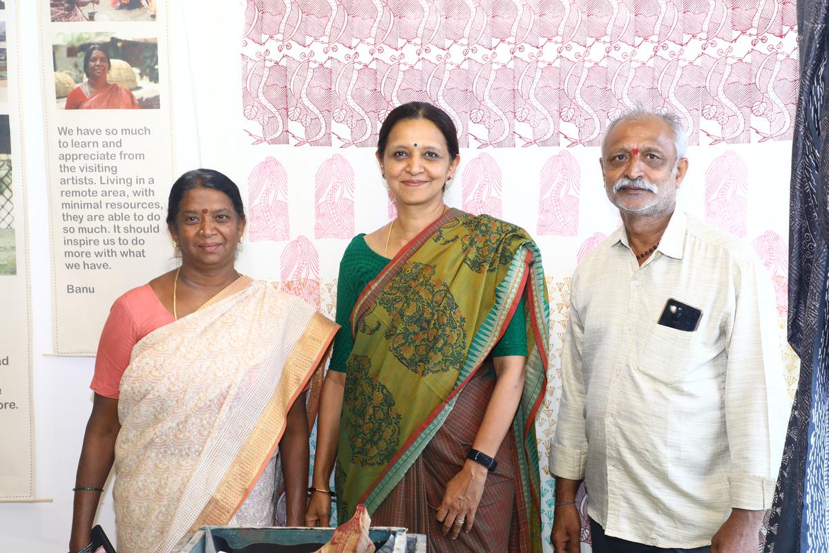 Padmini Govind and the artisans from Tharangini who were a part of this project