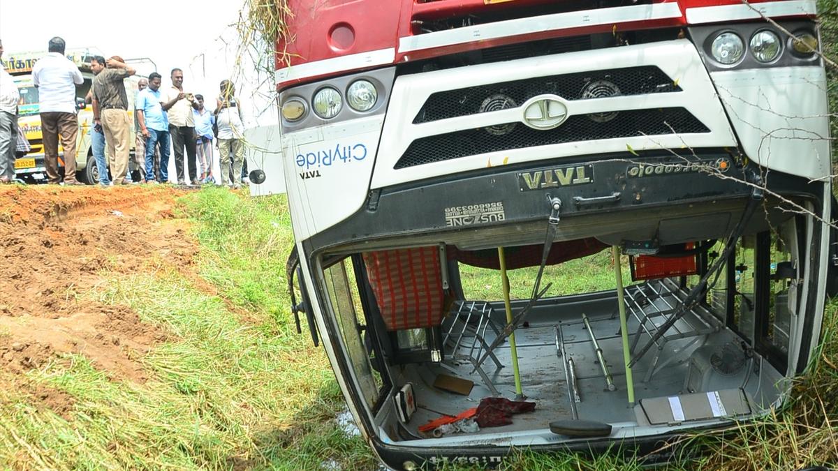 Student killed as school van falls into roadside dry stream