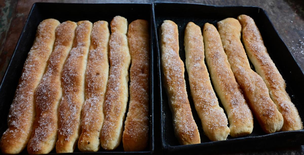 The sweet kombu bun at the bakery
