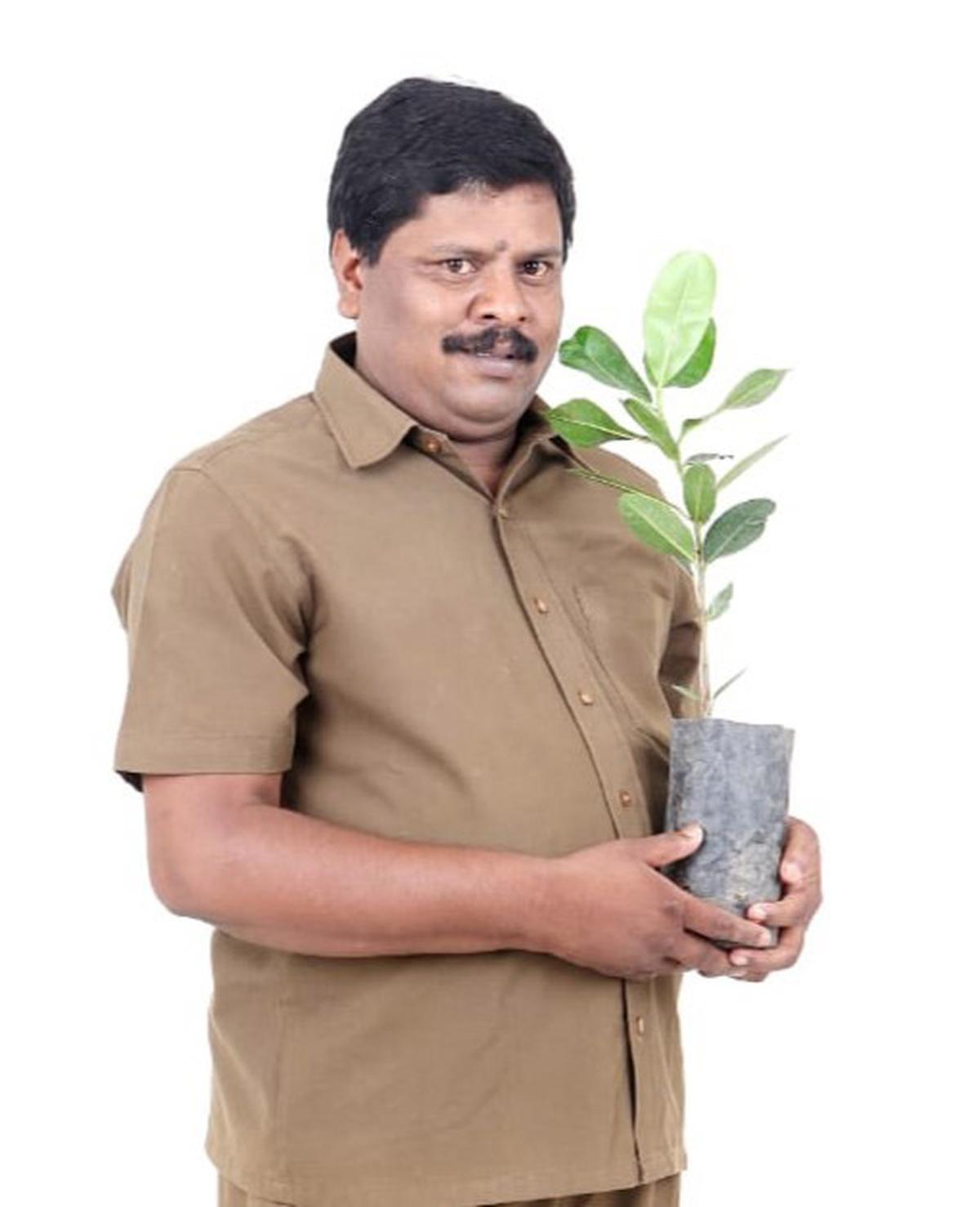 Yoganathan has planted several lakhs of trees across a variety of landscapes Yoganathan has planted several lakhs of trees across a variety of landscapes