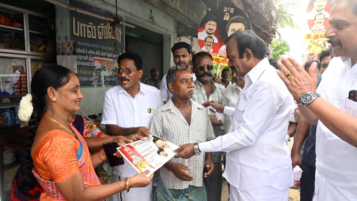 DMK’s Muthusamy begins election campaign in Erode (West)