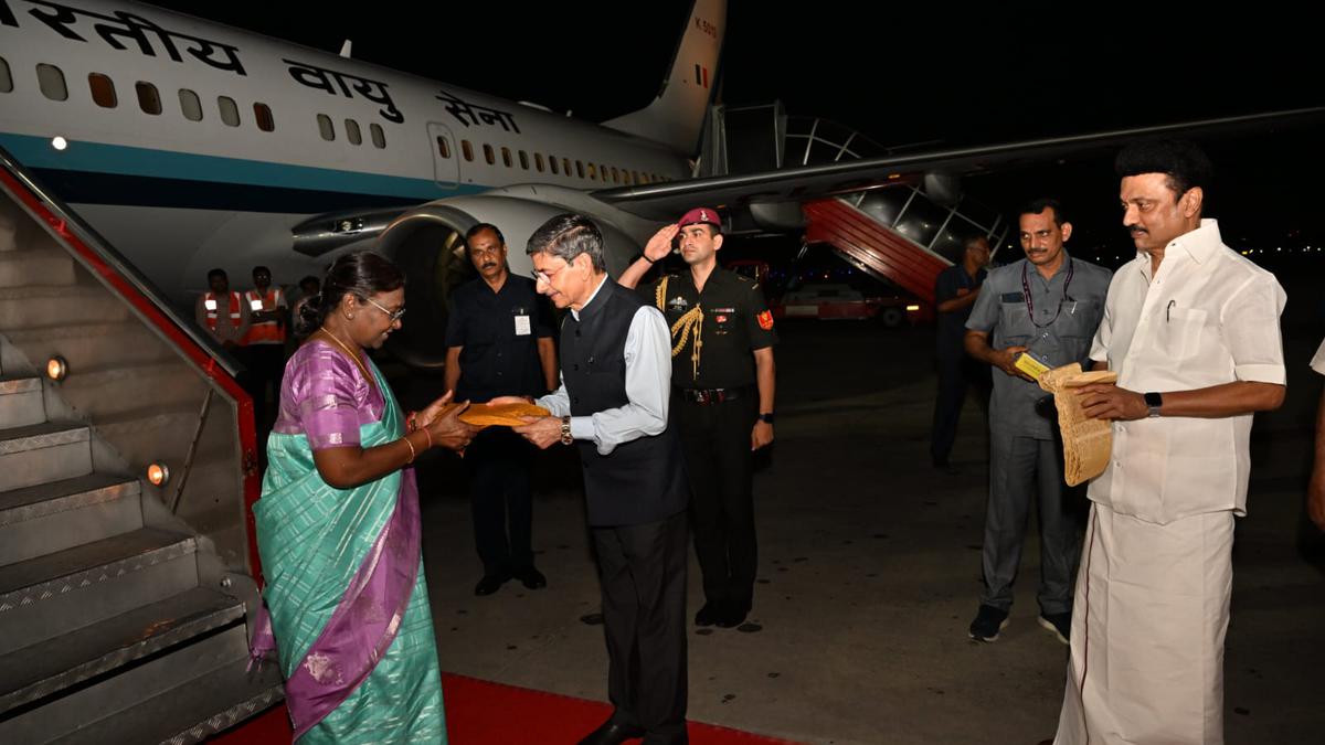 President arrives in Chennai to preside over 8th convocation of the Indian Maritime University on October 27