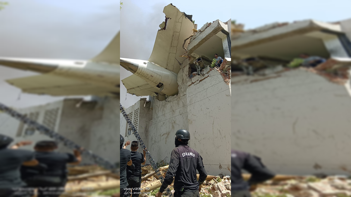 The Air India flight crashed into a doctors’ hostel near the Ahmedabad Airport shortly after took off on Thursday, a senior police officer said. Photo credit: Special arrangement The Air India flight crashed into a doctors’ hostel near the Ahmedabad Airport shortly after took off on Thursday, a senior police officer said. Photo credit: Special arrangement