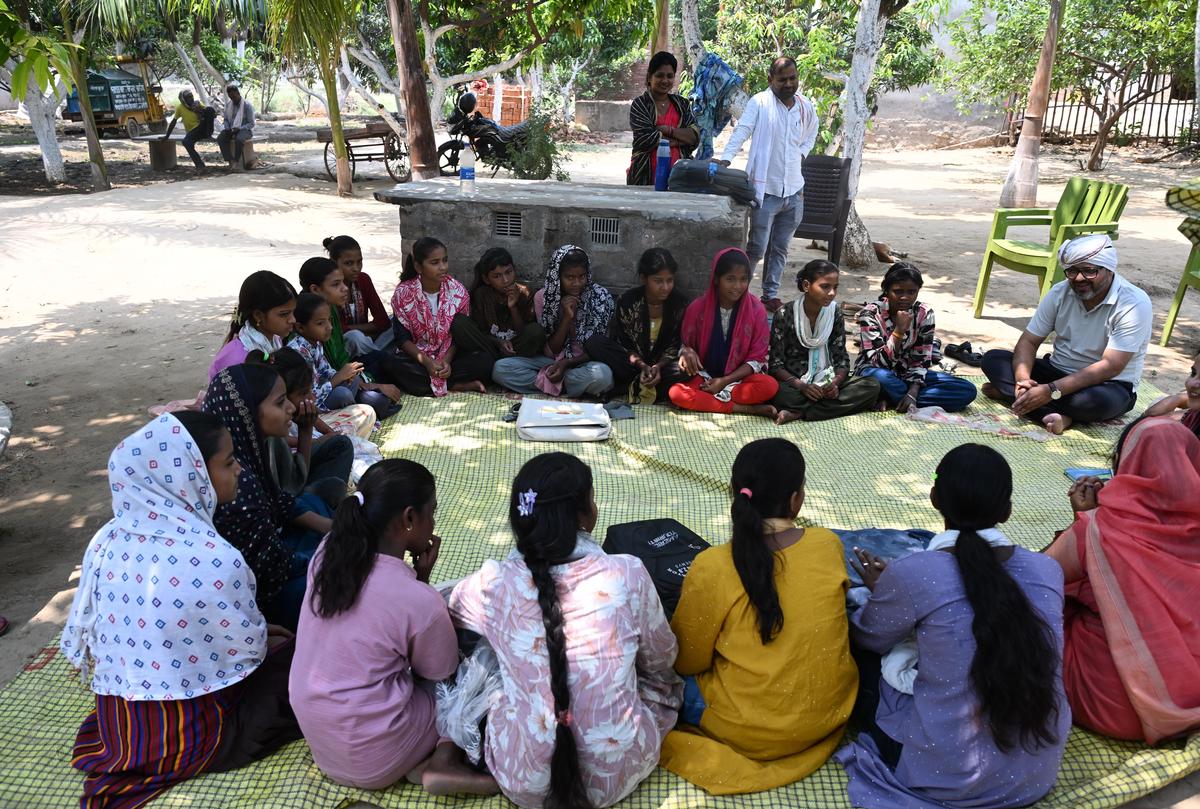 Discussion on Child Marriage by girls who resisted it, in  Mubarakpur Village, in Chandauli District.