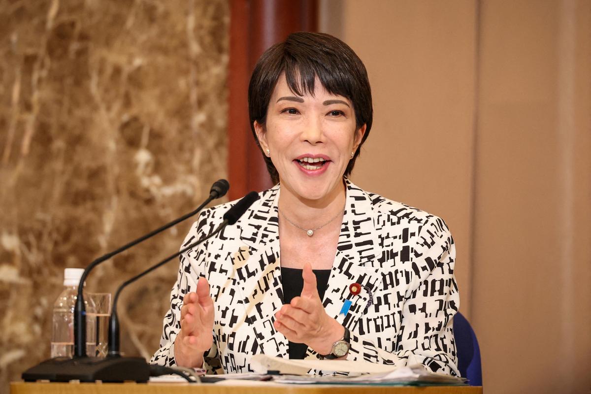 FILE PHOTO: Japanese Economic Security Minister Sanae Takaichi speaks during a debate in Tokyo, Japan, Sept. 14, 2024. Takashi Aoyama/Pool via REUTERS/File Photo