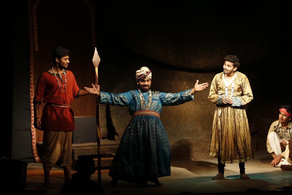 A scene from the Telugu play by Bhoomika theatre group who will be performing at the second edition of the Vizag Junior Theatre Fest in Visakhapatnam. 