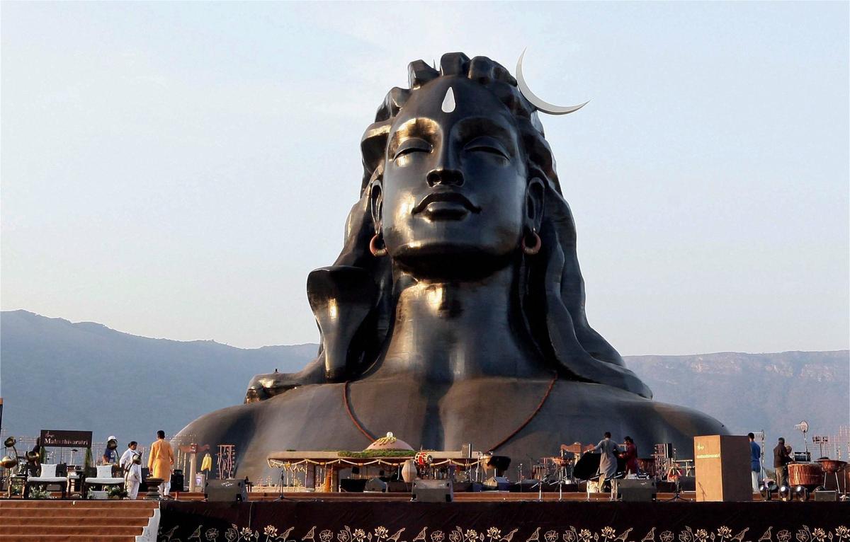 File picture of the 112-feet iconic statue of Adiyogi Lord Shiva at Isha Foundation in Coimbatore