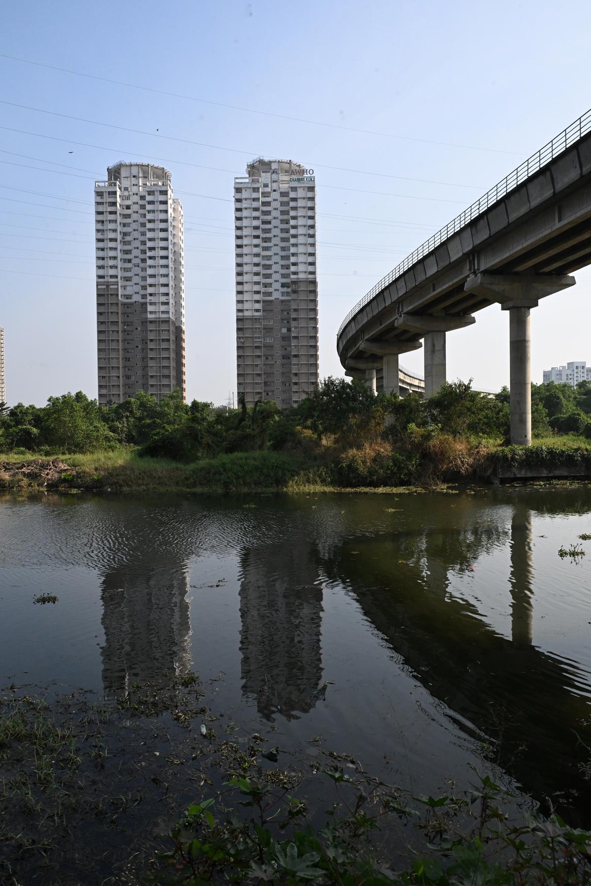 The twin towers of Chander Kunj Army Towers at Vyttila, Kochi, the demolition and reconstruction of which the Kerala High Court ordered recently. 