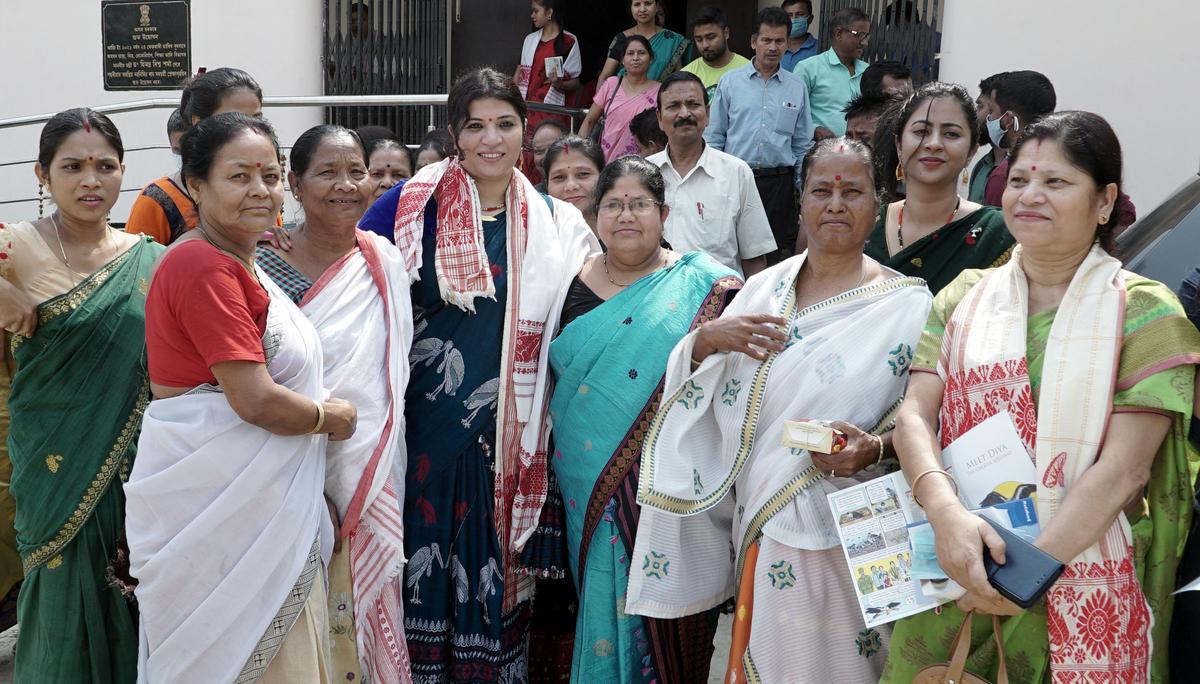 Purnima with some members of her ‘hargila army’.