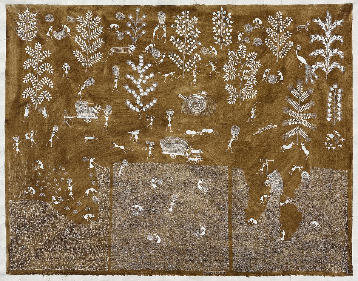 Mashe’s 1997 work ‘Rice Season’ on acrylic and cow dung on canvas