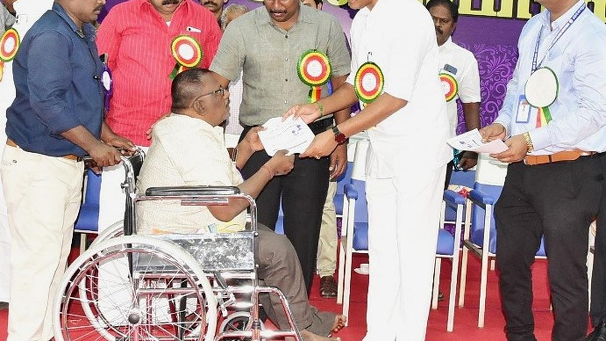 Minister presents shields to NGOs working for people with disabilities in TIruchi