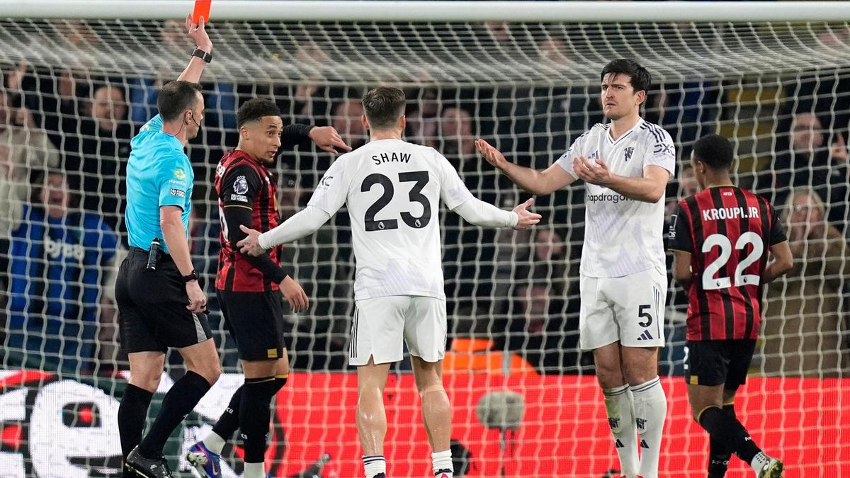 Premier League: Harry Maguire sees red as Man United held to 2-2 draw at Bournemouth