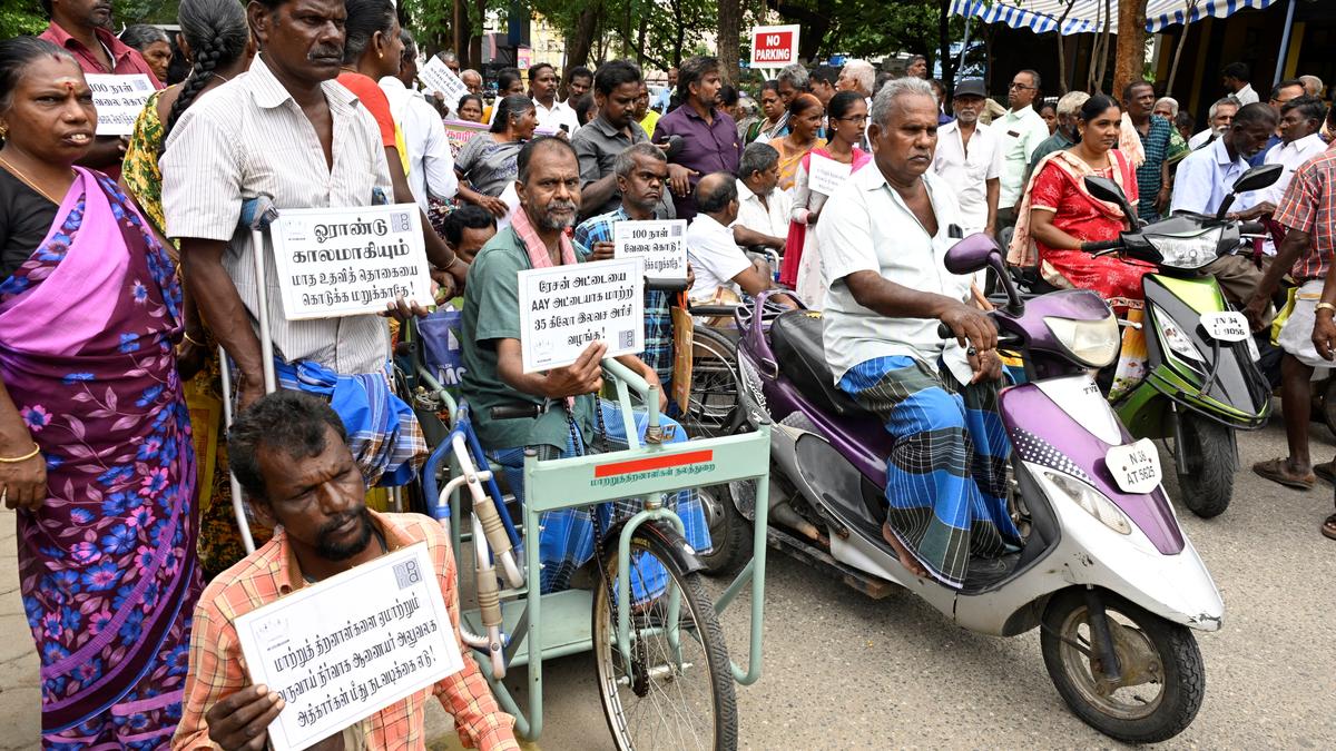 Differently-abled seek monthly assistance, work under MGNREGS in Erode and Salem