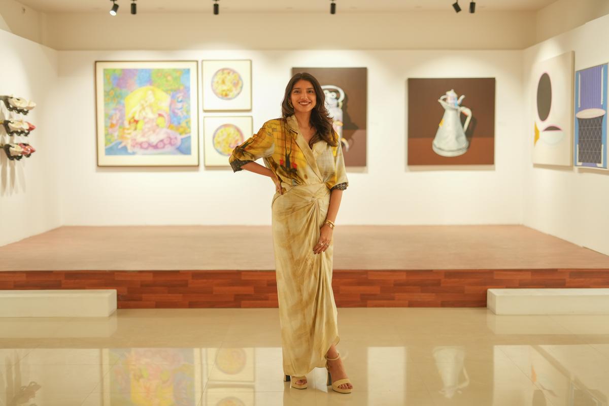 Miheeka Daggubati at Spirit Media premises during an exhibition. 