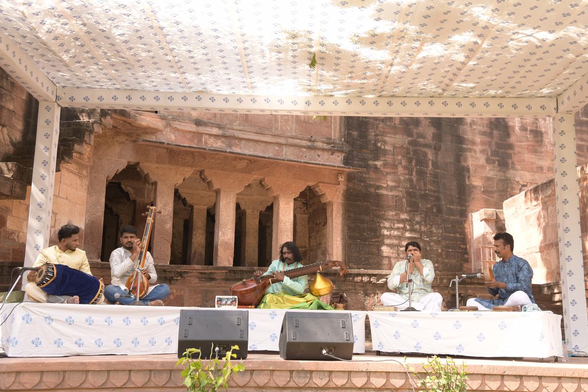 S. Swaminathan and group performing at Chokhelao Garden