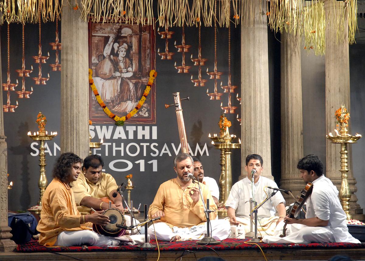 Prince Rama Varma performing at the Swathi Sangeethotsavam in Thiruvananthapuram on January 10, 2011.