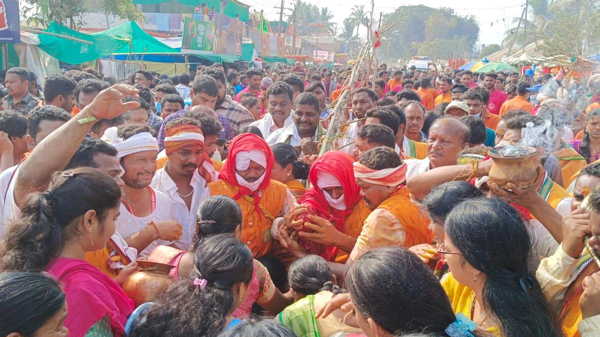 “Kanka Vanam” brought to Sammakka Gadde, the goddess to arrive in the night