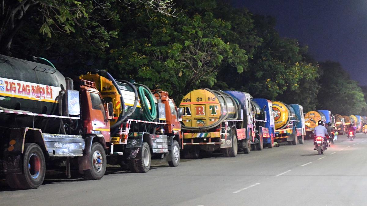 Private sewage lorries go on strike in some parts of Chennai